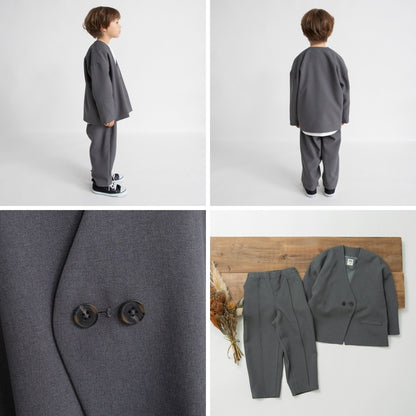 日本童裝 Branshes 圓領西裝外套+西褲套裝 100-130m 男童款 冬季 OUTERWEAR PANTS 面試/宴會/表演 兒童服飾