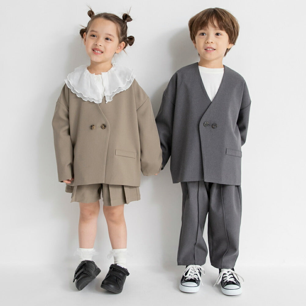 日本童裝 Branshes 圓領西裝外套+西褲套裝 100-130m 男童款 冬季 OUTERWEAR PANTS 面試/宴會/表演 兒童服飾