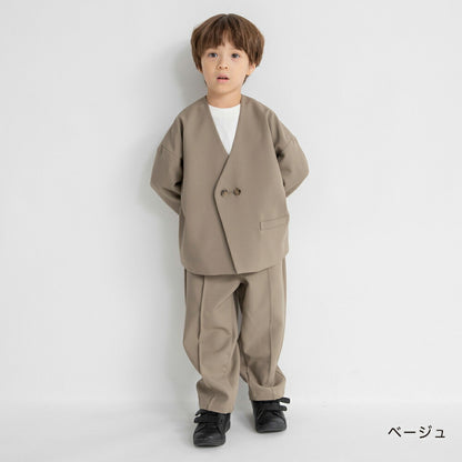 日本童裝 Branshes 圓領西裝外套+西褲套裝 100-130m 男童款 冬季 OUTERWEAR PANTS 面試/宴會/表演 兒童服飾