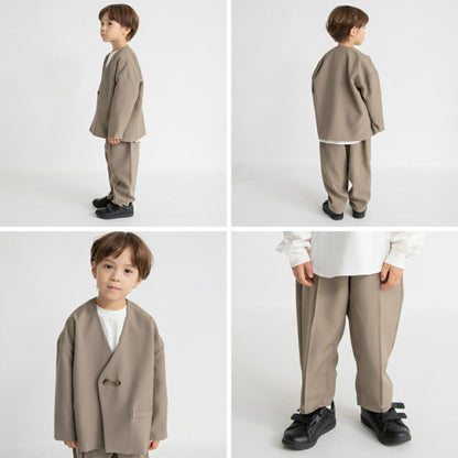 日本童裝 Branshes 圓領西裝外套+西褲套裝 100-130m 男童款 冬季 OUTERWEAR PANTS 面試/宴會/表演 兒童服飾