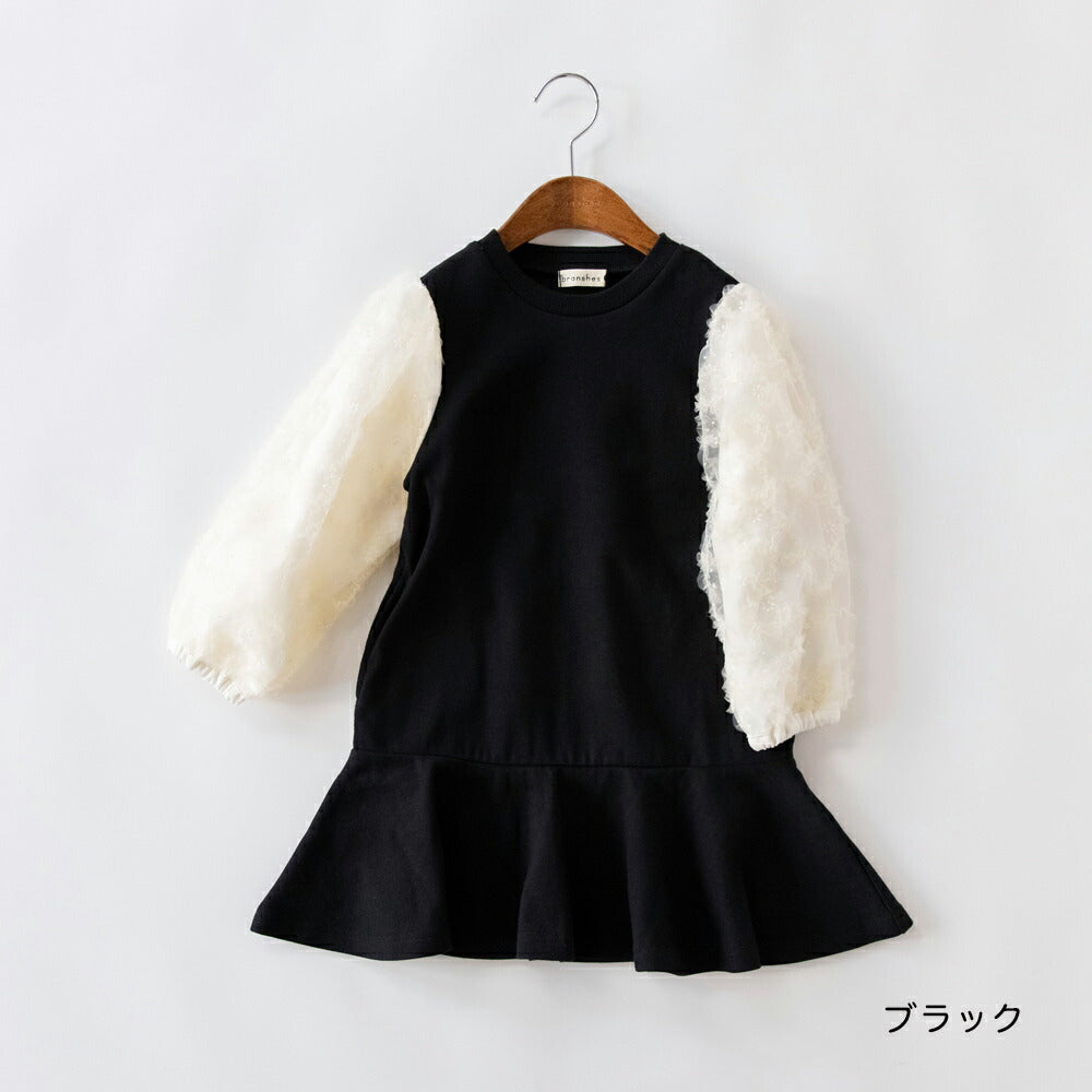 日本童裝 Branshes 泡泡袖衛衣裙 80-150m 女童款 冬季 DRESSES