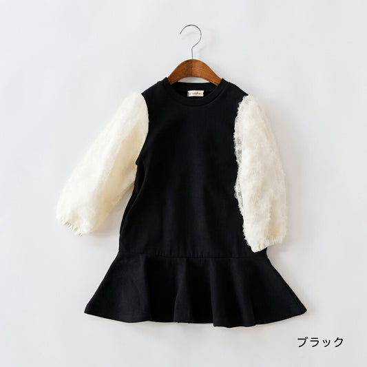 日本童裝 Branshes 泡泡袖衛衣裙 80-150m 女童款 冬季 DRESSES