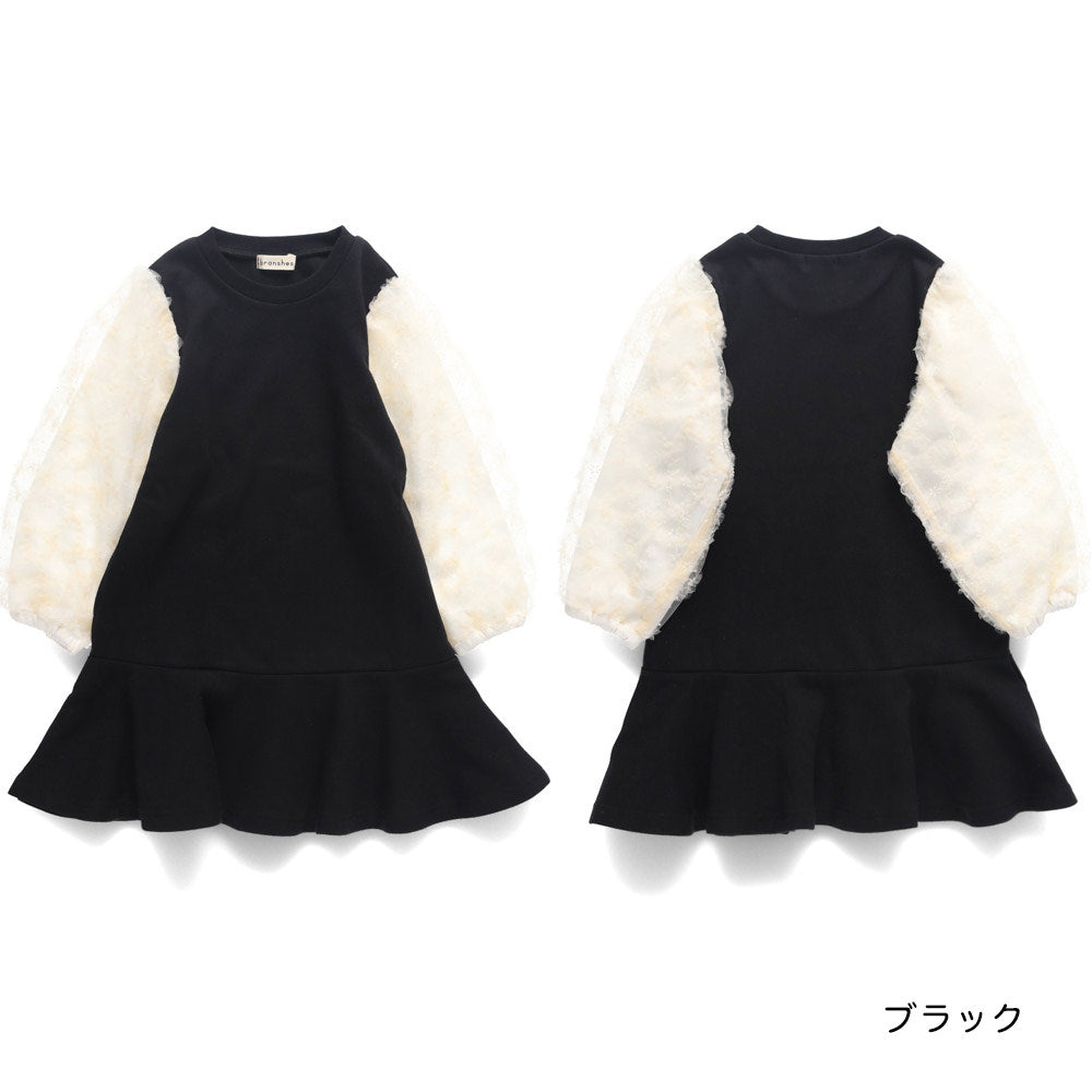 日本童裝 Branshes 泡泡袖衛衣裙 80-150m 女童款 冬季 DRESSES