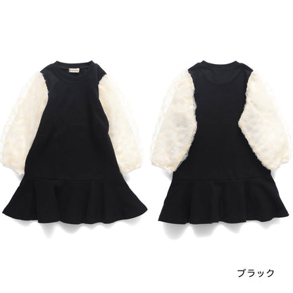 日本童裝 Branshes 泡泡袖衛衣裙 80-150m 女童款 冬季 DRESSES