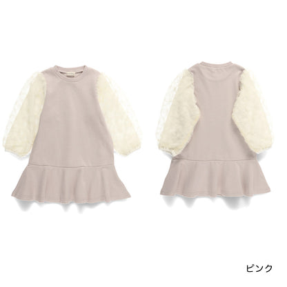 日本童裝 Branshes 泡泡袖衛衣裙 80-150m 女童款 冬季 DRESSES