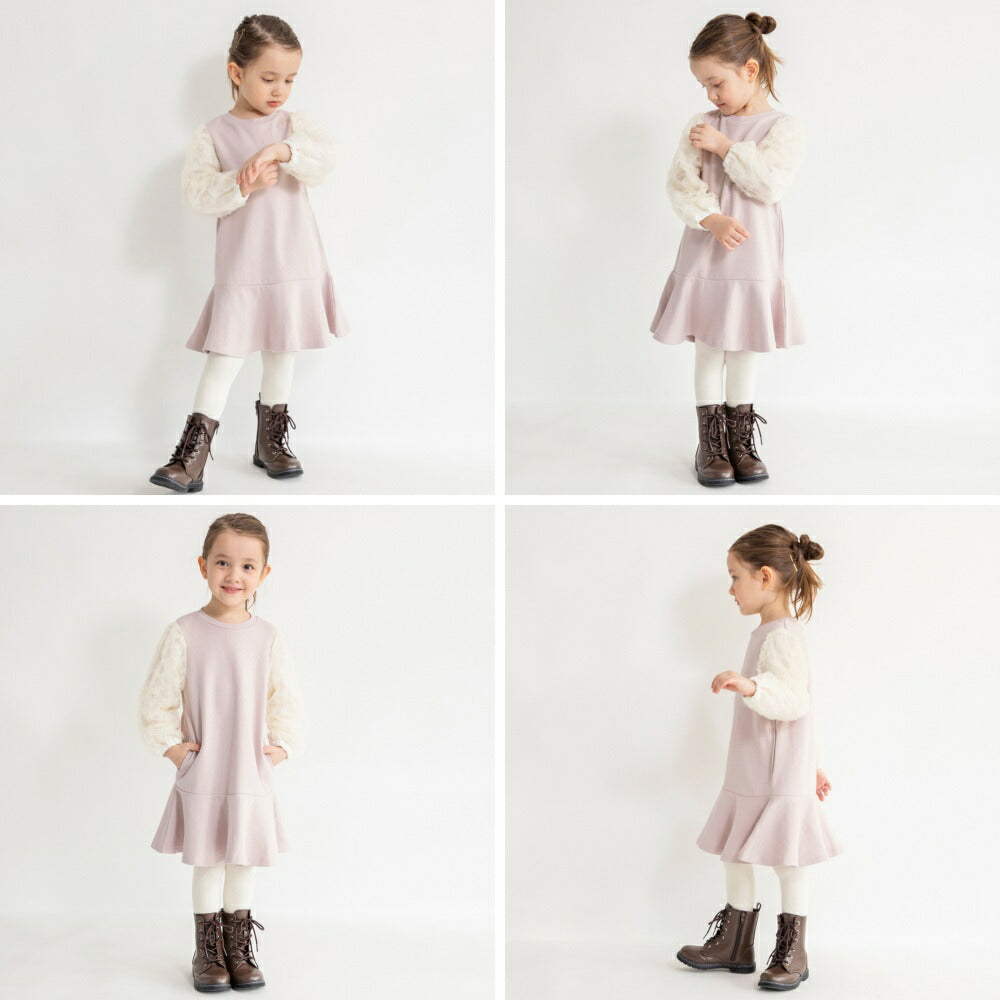 日本童裝 Branshes 泡泡袖衛衣裙 80-150m 女童款 冬季 DRESSES