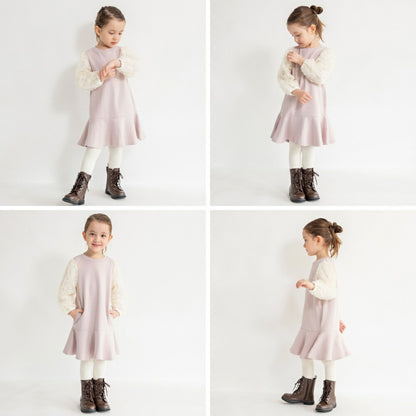 日本童裝 Branshes 泡泡袖衛衣裙 80-150m 女童款 冬季 DRESSES