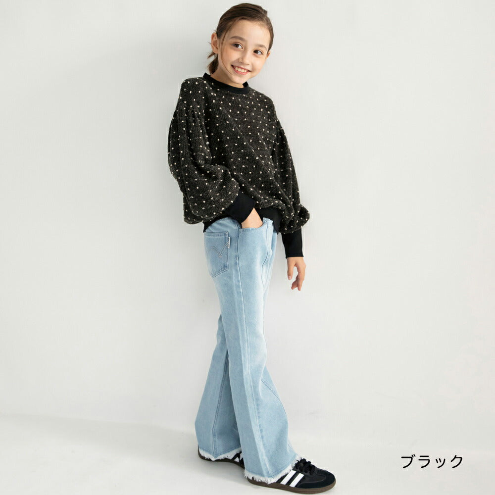 日本童裝 Branshes x Ou? by EDWIN 圓點提花衛衣 90-150m 女童款 冬季 TOPS