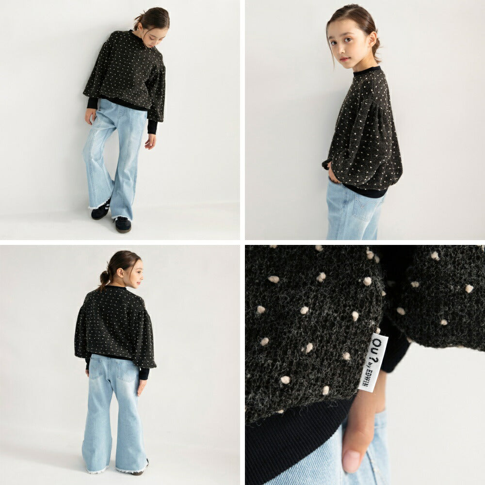 日本童裝 Branshes x Ou? by EDWIN 圓點提花衛衣 90-150m 女童款 冬季 TOPS
