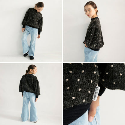 日本童裝 Branshes x Ou? by EDWIN 圓點提花衛衣 90-150m 女童款 冬季 TOPS