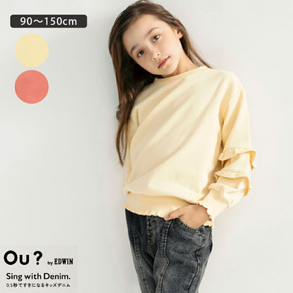 日本童裝 Branshes x Ou? by EDWIN 荷葉邊袖衛衣 90-150m 女童款 冬季 TOPS