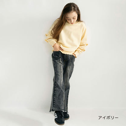 日本童裝 Branshes x Ou? by EDWIN 荷葉邊袖衛衣 90-150m 女童款 冬季 TOPS