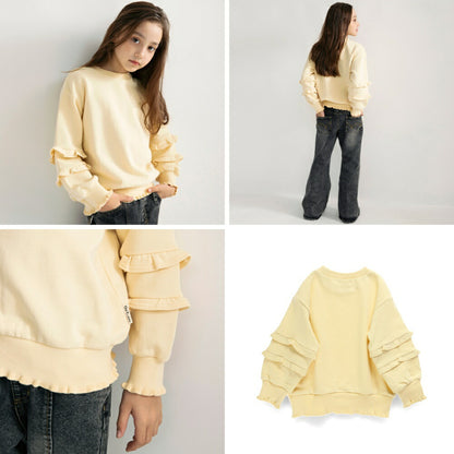 日本童裝 Branshes x Ou? by EDWIN 荷葉邊袖衛衣 90-150m 女童款 冬季 TOPS