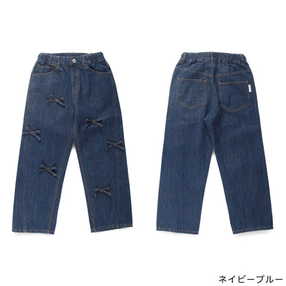 日本童裝 Branshes x Ou? by EDWIN 蝴蝶結絲帶牛仔褲 90-150m 女童款 冬季 PANTS