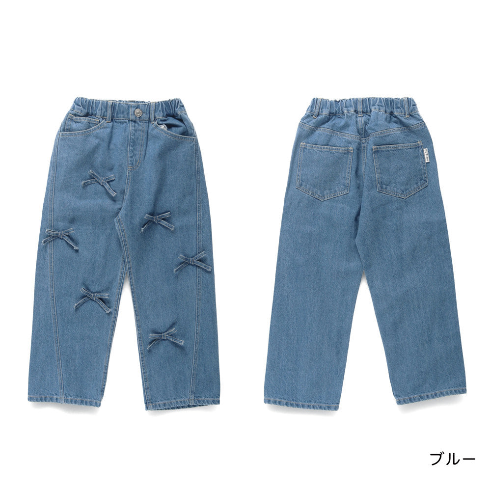 日本童裝 Branshes x Ou? by EDWIN 蝴蝶結絲帶牛仔褲 90-150m 女童款 冬季 PANTS