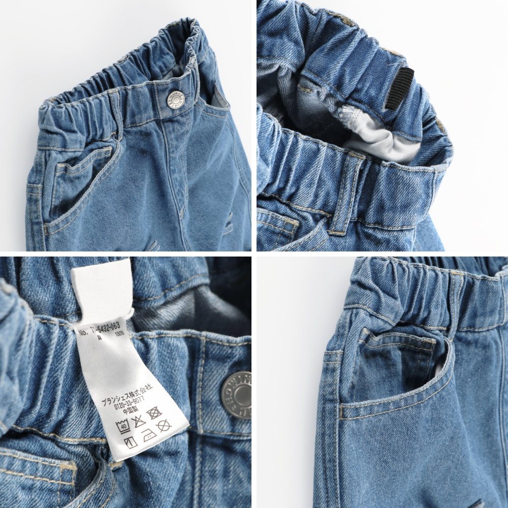 日本童裝 Branshes x Ou? by EDWIN 蝴蝶結絲帶牛仔褲 90-150m 女童款 冬季 PANTS