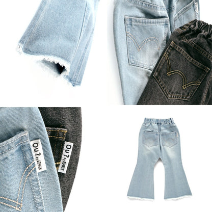 日本童裝 Branshes x Ou? by EDWIN 喇叭牛仔褲 90-150m 女童款 冬季 PANTS