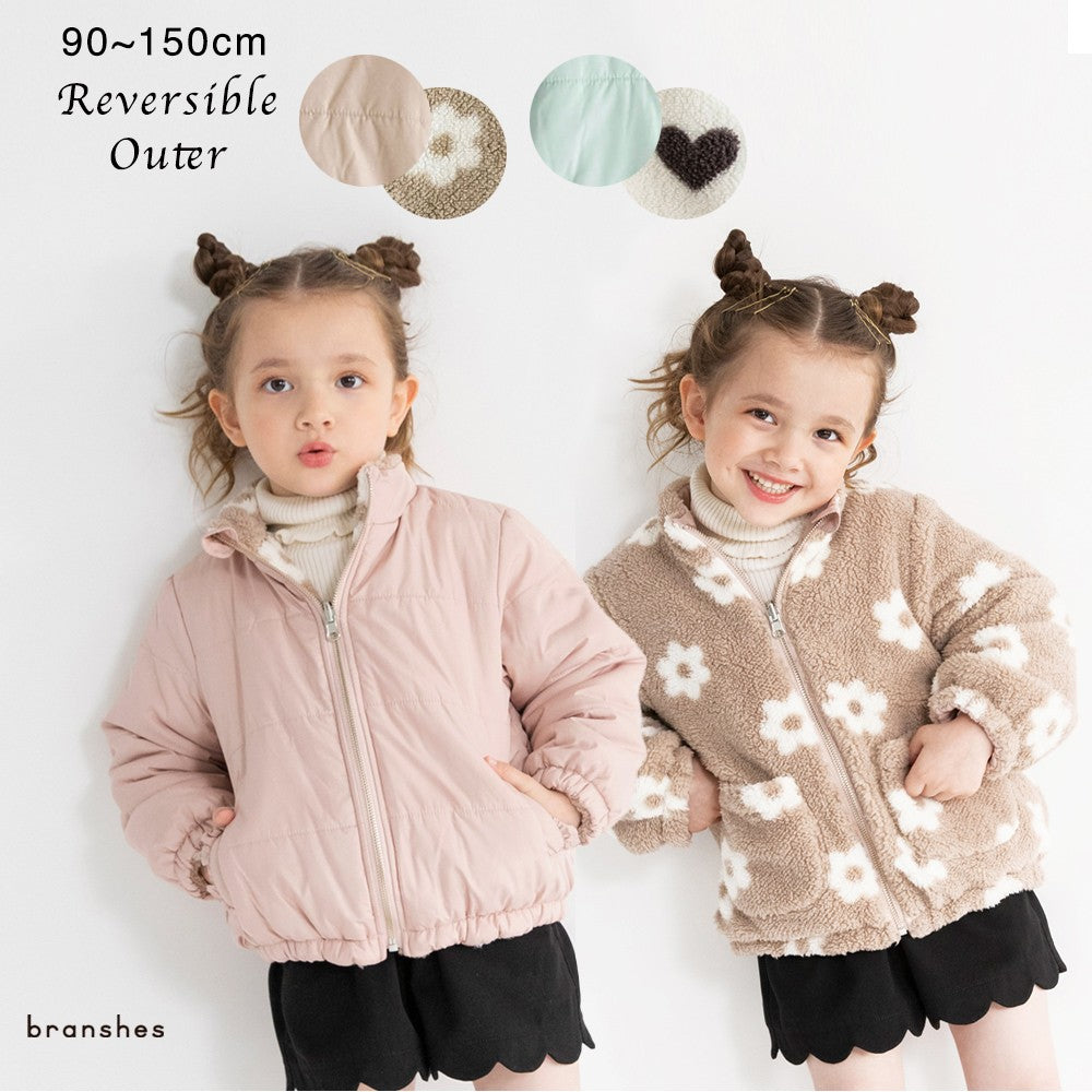 日本童裝 Branshes 雙面夾棉外套 90-150m 女童款 冬季 (適合寒冷天氣、溫度低天氣）OUTERWEAR