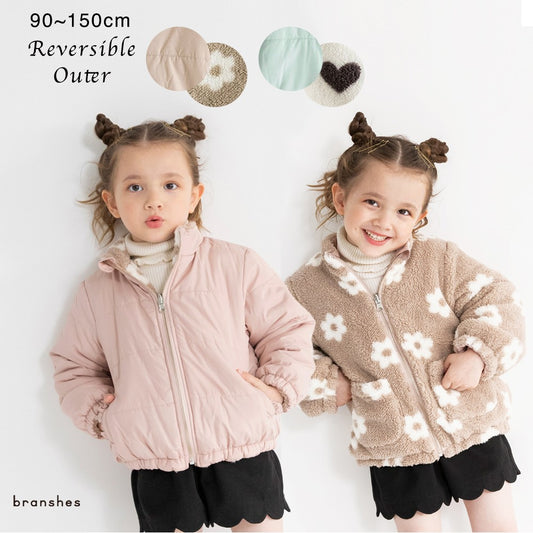 日本童裝 Branshes 雙面夾棉外套 90-150m 女童款 冬季 (適合寒冷天氣、溫度低天氣）OUTERWEAR