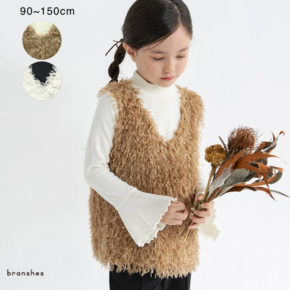 日本童裝 Branshes 毛絨背心上衣套裝 90-150m 女童款 冬季 TOPS