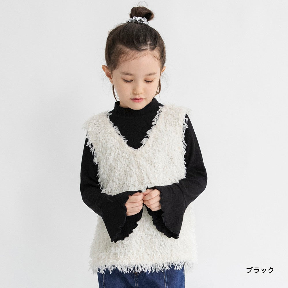 日本童裝 Branshes 毛絨背心上衣套裝 90-150m 女童款 冬季 TOPS