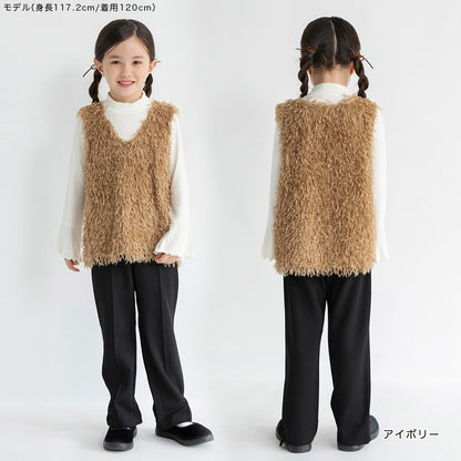 日本童裝 Branshes 毛絨背心上衣套裝 90-150m 女童款 冬季 TOPS