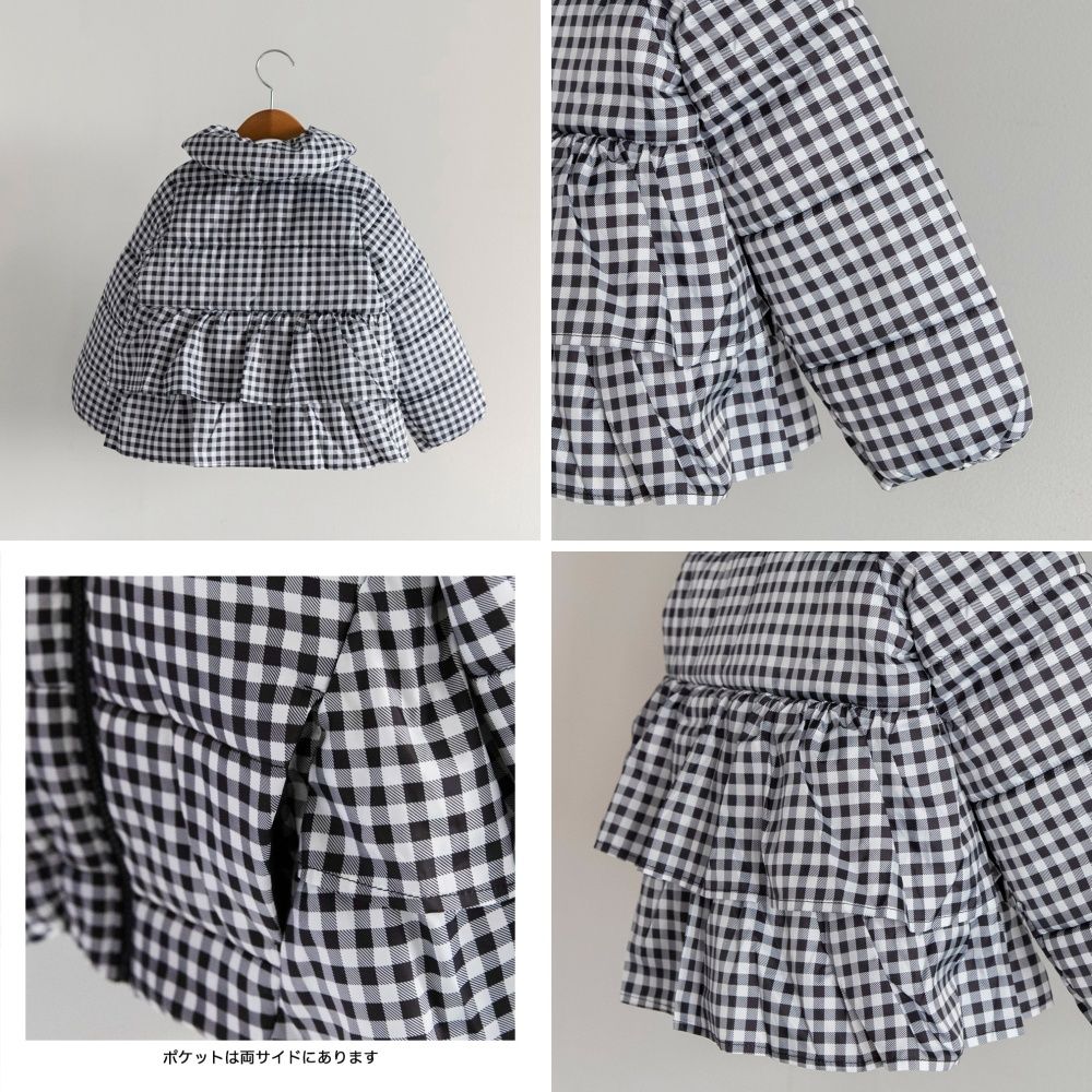 日本童裝 Branshes 荷葉邊夾棉外套 90-150m 女童款 冬季 (適合寒冷天氣、溫度低天氣）OUTERWEAR