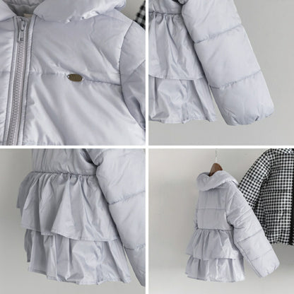日本童裝 Branshes 荷葉邊夾棉外套 90-150m 女童款 冬季 (適合寒冷天氣、溫度低天氣）OUTERWEAR