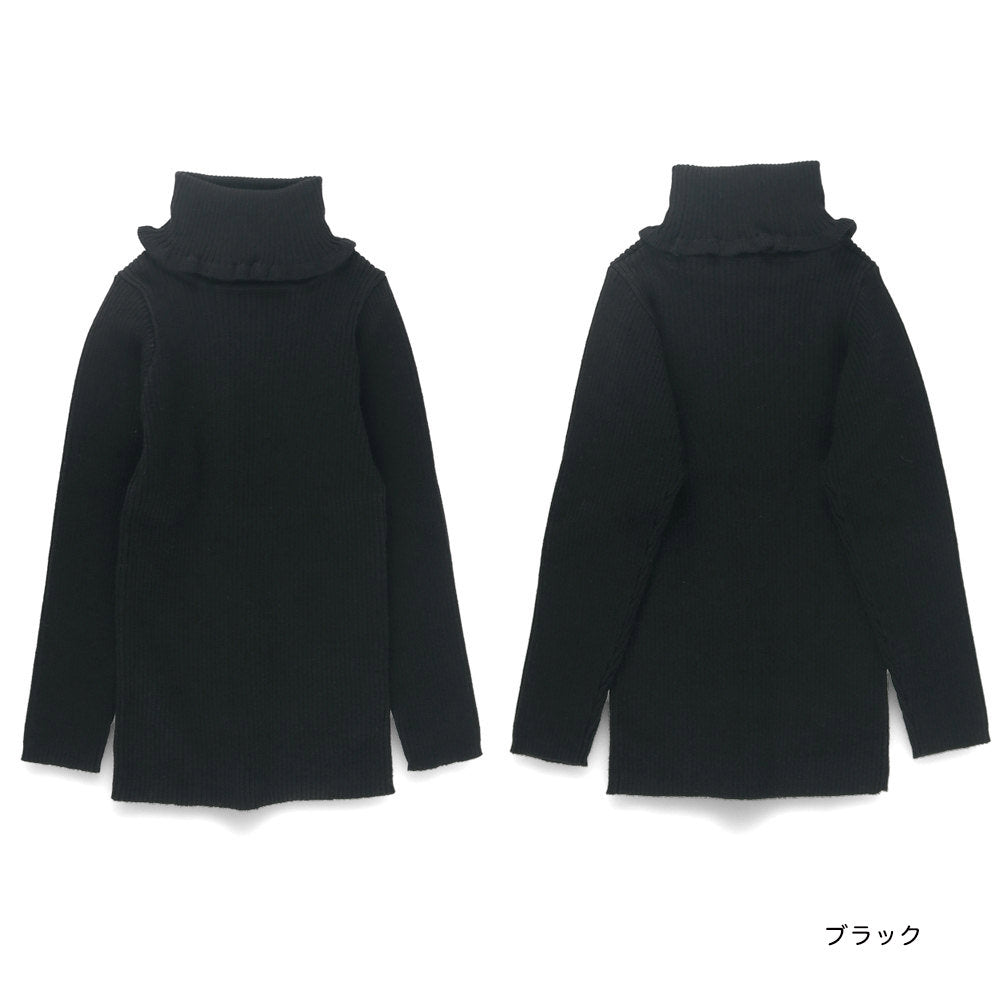 日本童裝 Branshes 高領針織毛衣 100-150m 女童款 冬季 TOPS 聖誕紅/新年紅