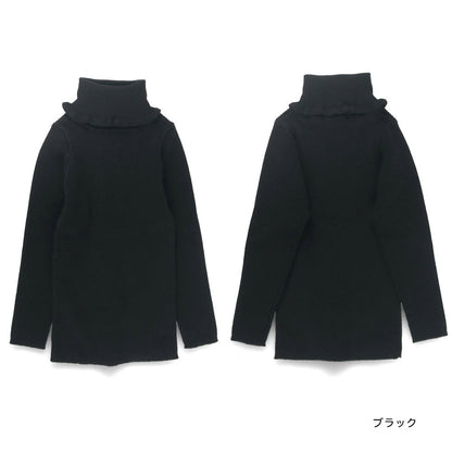 日本童裝 Branshes 高領針織毛衣 100-150m 女童款 冬季 TOPS 聖誕紅/新年紅