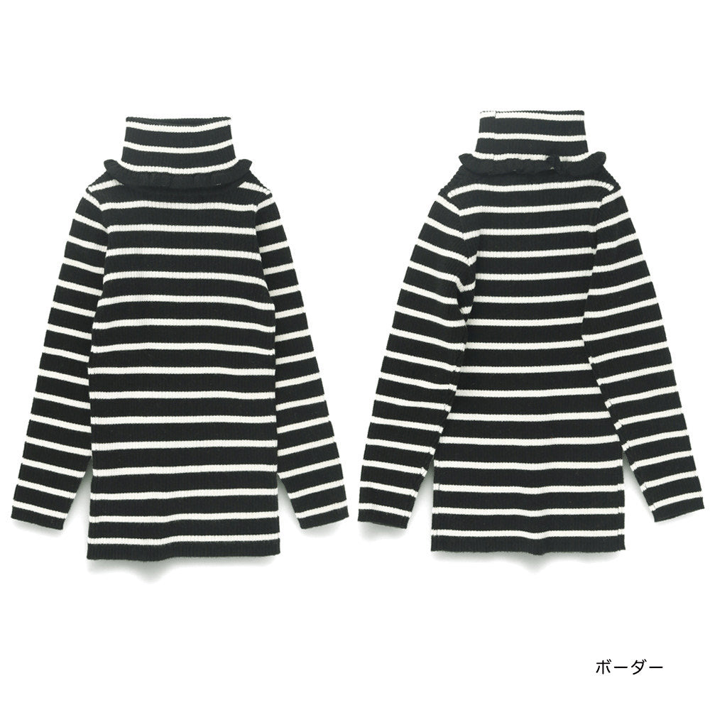 日本童裝 Branshes 高領針織毛衣 100-150m 女童款 冬季 TOPS 聖誕紅/新年紅