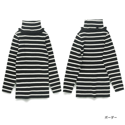 日本童裝 Branshes 高領針織毛衣 100-150m 女童款 冬季 TOPS 聖誕紅/新年紅