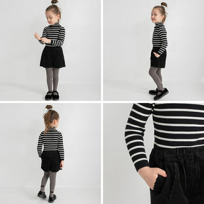 日本童裝 Branshes 高領針織毛衣 100-150m 女童款 冬季 TOPS 聖誕紅/新年紅