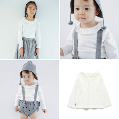 日本童裝 Branshes 【b.+A】金子綾 花邊領上衣 90-150m 女童款 冬季 TOPS