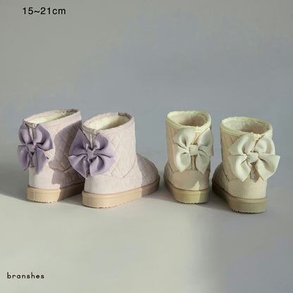 日本直送 Branshes 絎縫緞帶靴毛毛雪地鞋 15-19cm 鞋系列 其他品牌