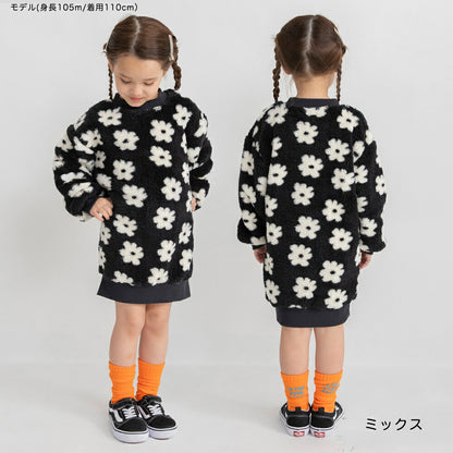 日本童裝 Branshes 毛毛衛衣裙 100-150cm 女童款 冬季 DRESSES