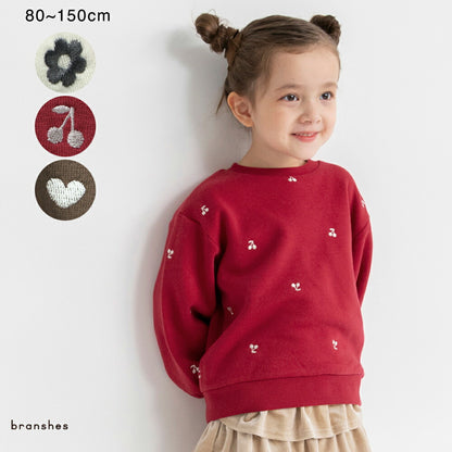 日本童裝 Branshes 抓毛衛衣  80-150cm 女童款 冬季 TOPS 聖誕紅/新年紅