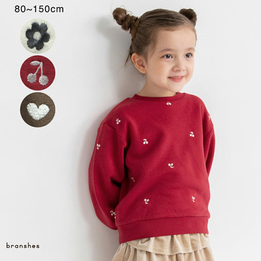 日本童裝 Branshes 抓毛衛衣  80-150cm 女童款 冬季 TOPS 聖誕紅/新年紅
