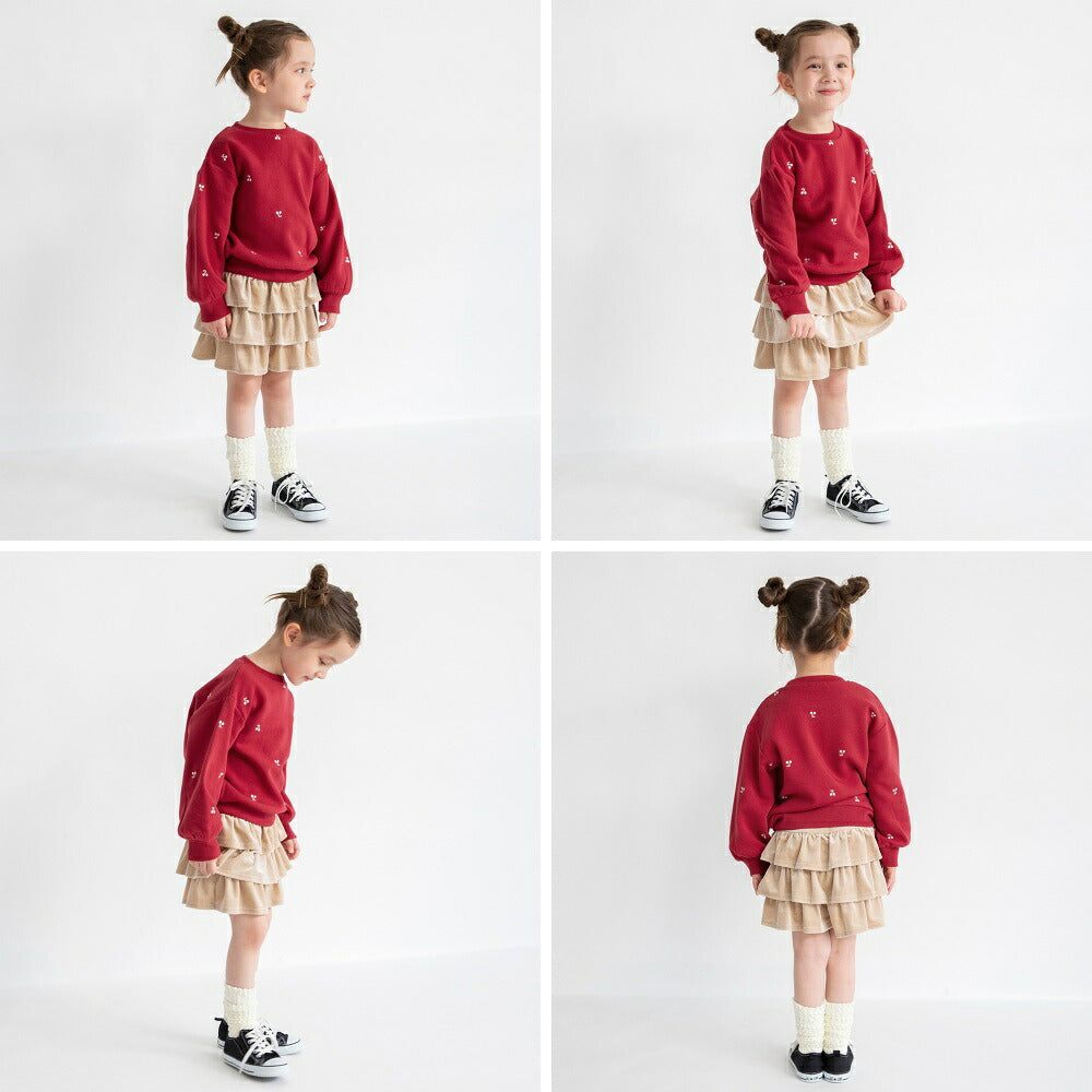 日本童裝 Branshes 抓毛衛衣  80-150cm 女童款 冬季 TOPS 聖誕紅/新年紅