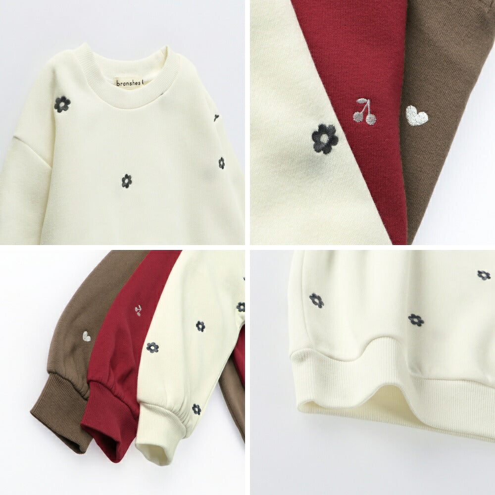 日本童裝 Branshes 抓毛衛衣  80-150cm 女童款 冬季 TOPS 聖誕紅/新年紅