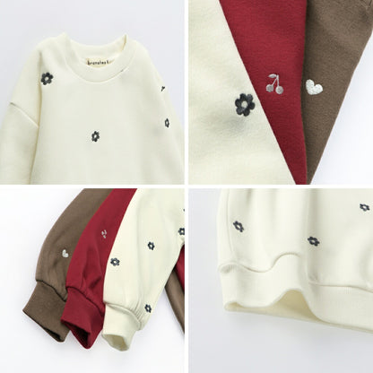 日本童裝 Branshes 抓毛衛衣  80-150cm 女童款 冬季 TOPS 聖誕紅/新年紅