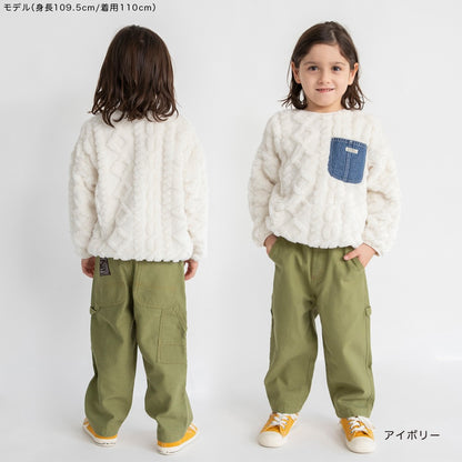 日本童裝 Branshes 毛毛牛仔口袋衛衣 80-150cm 男童款 冬季 TOPS