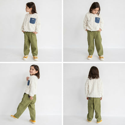 日本童裝 Branshes 毛毛牛仔口袋衛衣 80-150cm 男童款 冬季 TOPS