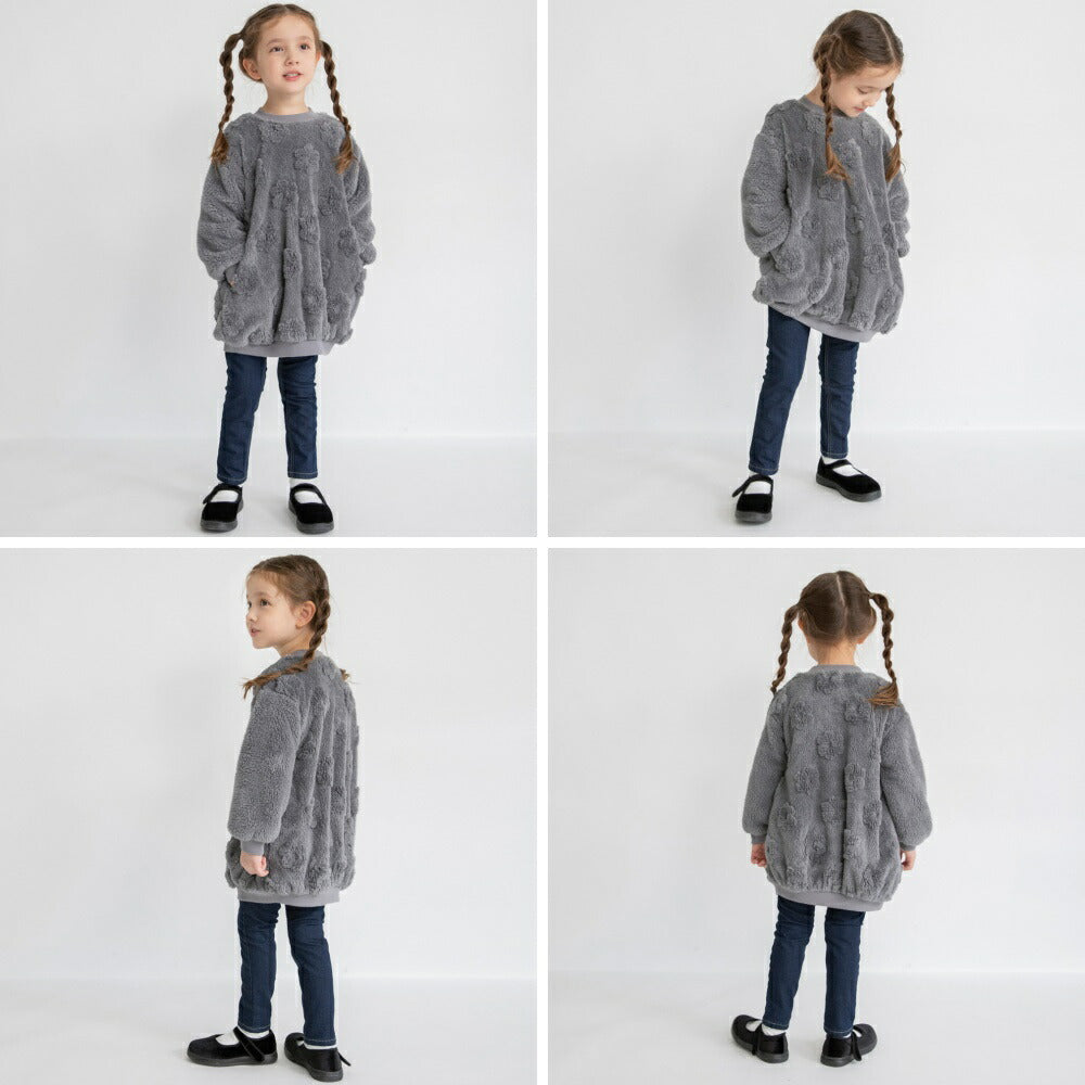 日本童裝 Branshes 毛毛連身裙 80-150cm 女童款 冬季 DRESSES