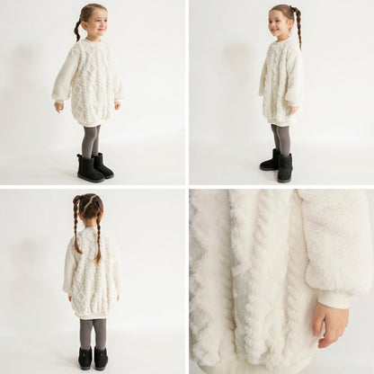 日本童裝 Branshes 毛毛連身裙 80-150cm 女童款 冬季 DRESSES