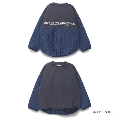 日本童裝 Branshes 菱形絎縫拼接衛衣 80-150cm 男童款 冬季 TOPS