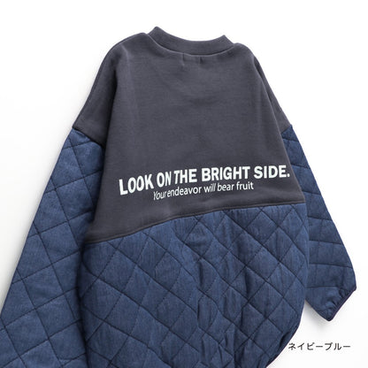 日本童裝 Branshes 菱形絎縫拼接衛衣 80-150cm 男童款 冬季 TOPS