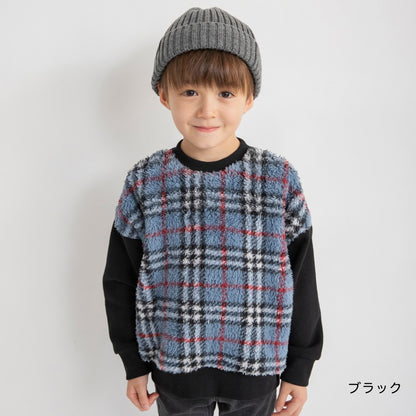 日本童裝 Branshes 抓毛毛毛拼接衛衣 80-150cm 男童款 冬季 TOPS