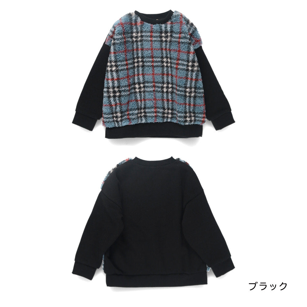 日本童裝 Branshes 抓毛毛毛拼接衛衣 80-150cm 男童款 冬季 TOPS