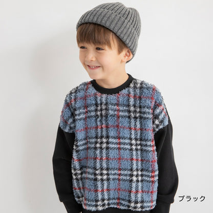 日本童裝 Branshes 抓毛毛毛拼接衛衣 80-150cm 男童款 冬季 TOPS